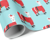 Llama Santa Kerstmis Cadeaupapier (Rol Hoek)