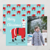 Llama Santa Leuke Foto Kerstmis Feestdagenkaart (Voorkant / Achterkant)