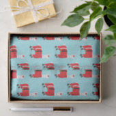 Llama Santa Red Blue Kerstmis Tissuepapier (Geschenk)