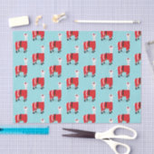 Llama Santa Red Blue Kerstmis Tissuepapier (Craft)