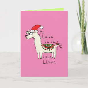 Llama Schattig Grappig Kerst Feestdag Kaart