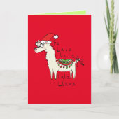 Llama Schattig Grappig Kerst Feestdag Kaart (Voorkant)