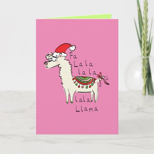 Llama Schattig Grappig Kerst Vakantie Kaart (Voorkant)