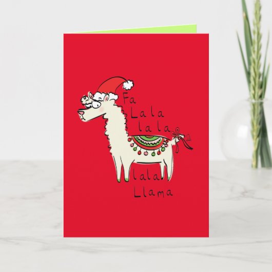 Llama Schattig Grappig Kerstfeest Vakantie Kaart (Voorkant)