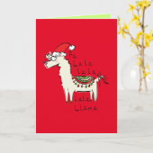 Llama Schattig Grappig Kerstfeest Vakantie Kaart (Gele Bloem)