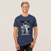 Llama Selfie UFO Fun Quirky Art Tri-Blend Shirt (Voorkant volledig)