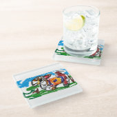 Llama-set Glazen Onderzetter (Schuin)