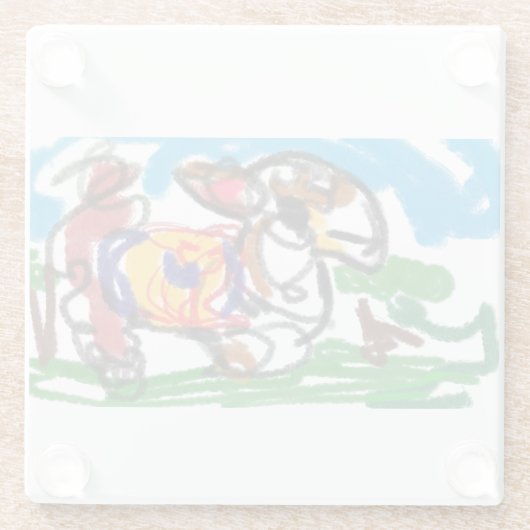 Llama-set Glazen Onderzetter (Achterkant)