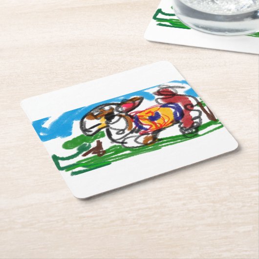 Llama-set Kartonnen Onderzetters (Schuin)