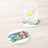 Llama-set Zandsteen Onderzetter (Zijkant)