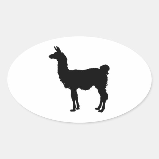 Llama silhouet Sticker (Voorkant)