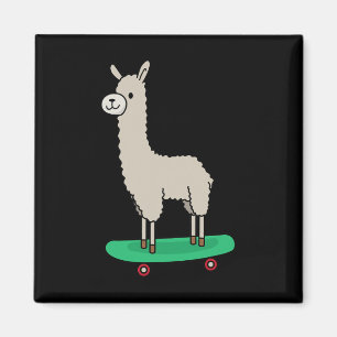 Llama Skateboard Grappig Skateboarden Alpaca Llama Magneet
