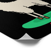 Llama Skateboard Grappig Skateboarden Alpaca Llama Poster (Hoek)