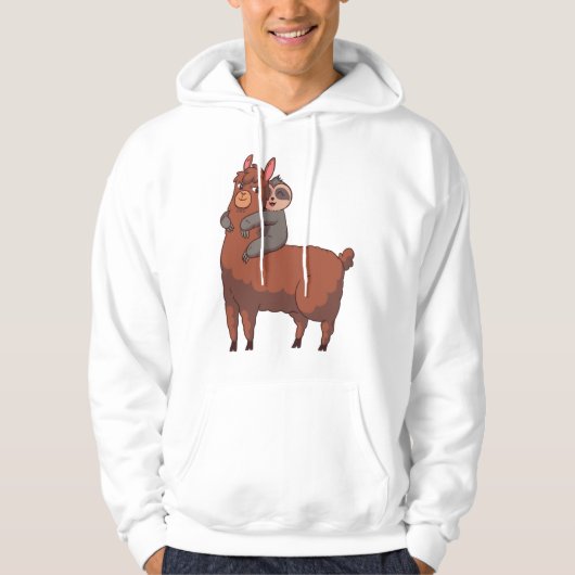 LLAMA SLOTH HUGGGGING HOODIE (Voorkant)