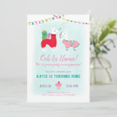 Llama Slumber Party Birthday Kaart (Staand voorkant)