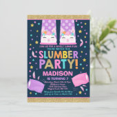 Llama Slumber Party Llama Birthday Uitnodiging (Staand voorkant)