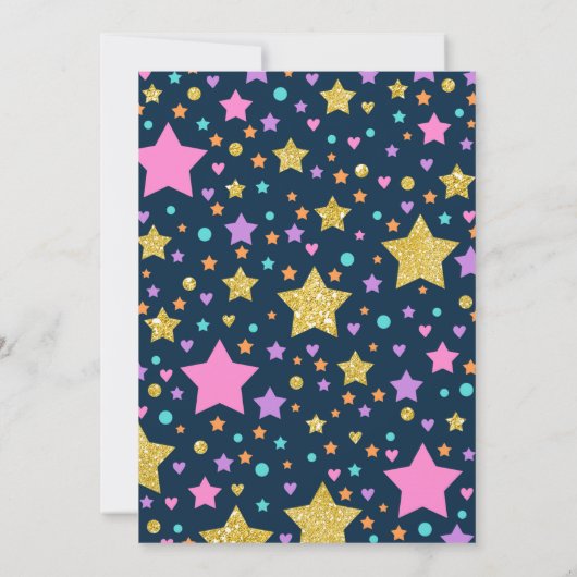 Llama Slumber Party Llama Birthday Uitnodiging (Achterkant)