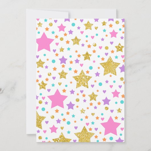 Llama Slumber Party Llama Verjaardag Uitnodiging (Achterkant)