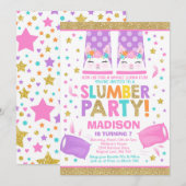 Llama Slumber Party Llama Verjaardag Uitnodiging (Voorkant / Achterkant)
