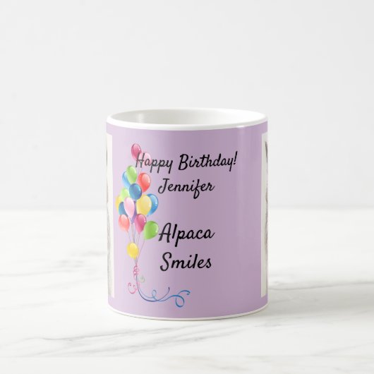 Llama Smile Fun Coffee Mok Tea Cup Happy Birthday (Center)