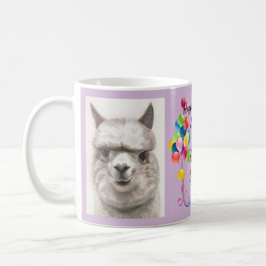 Llama Smile Fun Coffee Mok Tea Cup Happy Birthday (Links)