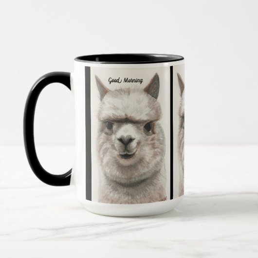 Llama Smile personaliseer de grote koffie-Mok Mok (Links)