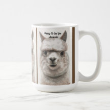 Llama Smile personaliseert de grote Mok voor aange
