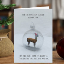 Llama Sneeuwbal Grappige Kerstkaart