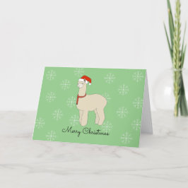 Llama Sneeuwvlokken Kerstmis Feestdagen Kaart