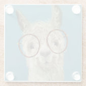 Llama-soorten - Ronde eyeglassen Glazen Onderzetter (Achterkant)