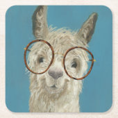 Llama-soorten - Ronde eyeglassen Kartonnen Onderzetters (Voorkant)