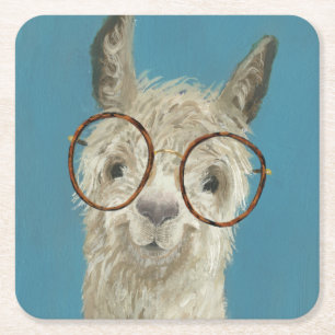 Llama-soorten - Ronde eyeglassen Kartonnen Onderzetters