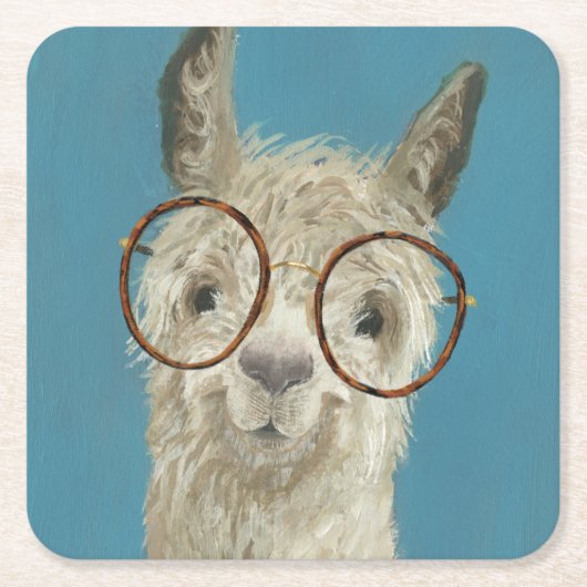 Llama-soorten - Ronde eyeglassen Kartonnen Onderzetters (Voorkant)