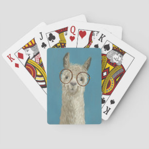 Llama-soorten - Ronde eyeglassen Pokerkaarten