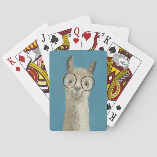 Llama-soorten - Ronde eyeglassen Pokerkaarten (Achterkant)
