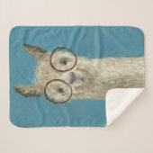 Llama-soorten - Ronde eyeglassen Sherpa Deken (Voorkant (horizontaal))