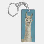 Llama-soorten - Ronde eyeglassen Sleutelhanger (Voorkant Links)