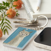 Llama-soorten - Ronde eyeglassen Sleutelhanger (Voorkant Rechts)