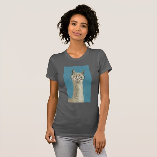 Llama-soorten - Ronde eyeglassen T-shirt (Voorkant volledig)