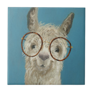 Llama-soorten - Ronde eyeglassen Tegeltje