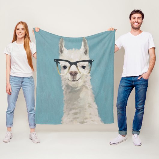 Llama Specs - Square Fleece Deken (In situ)