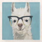 Llama Specs - Square Glazen Onderzetter (Voorkant)