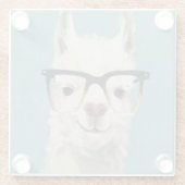 Llama Specs - Square Glazen Onderzetter (Achterkant)