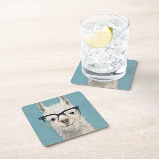 Llama Specs - Square Kartonnen Onderzetters (Insitu)