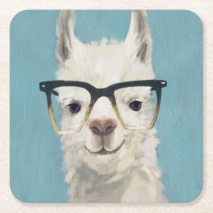 Llama Specs - Square Kartonnen Onderzetters