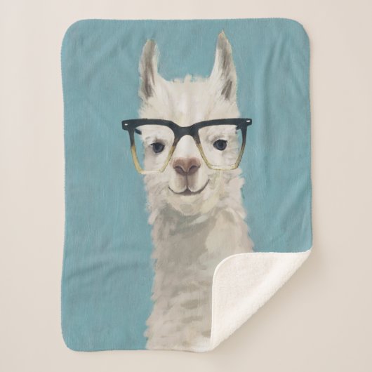 Llama Specs - Square Sherpa Deken (Voorkant)