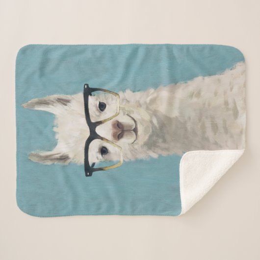 Llama Specs - Square Sherpa Deken (Voorkant (horizontaal))