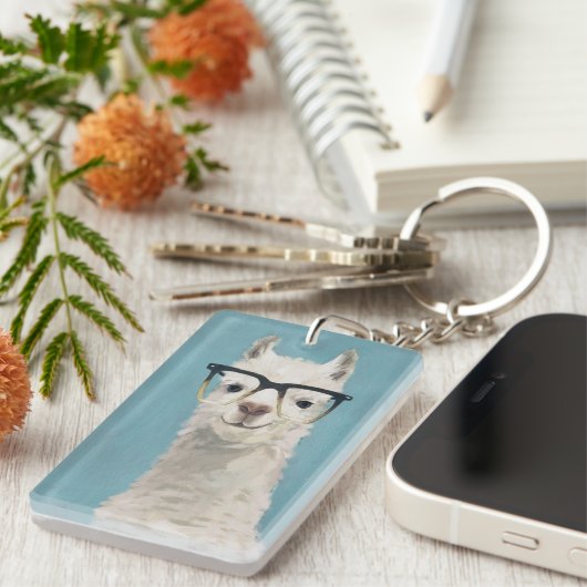 Llama Specs - Square Sleutelhanger (Voorkant Rechts)