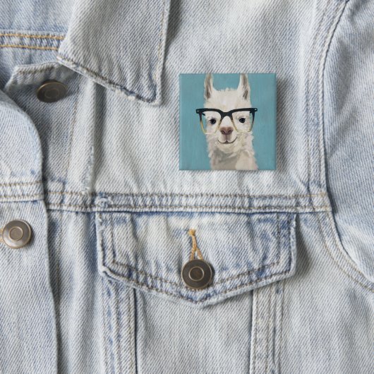 Llama Specs - Square Vierkante Button 5,1 Cm (In situ)