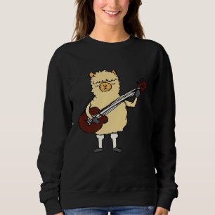 Llama speelt gitaar Schattigee Alpaca muziek gitar Trui
